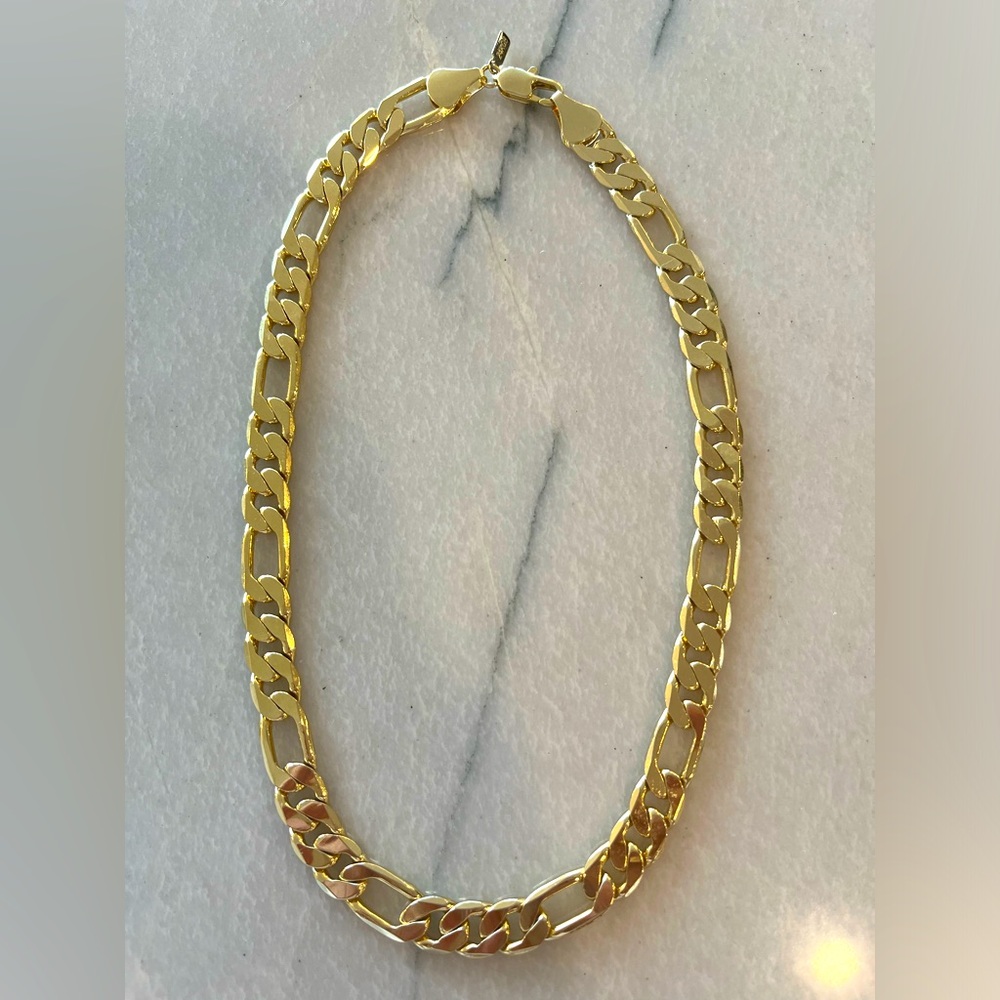 24 K gold bonded heavy chain link necklace